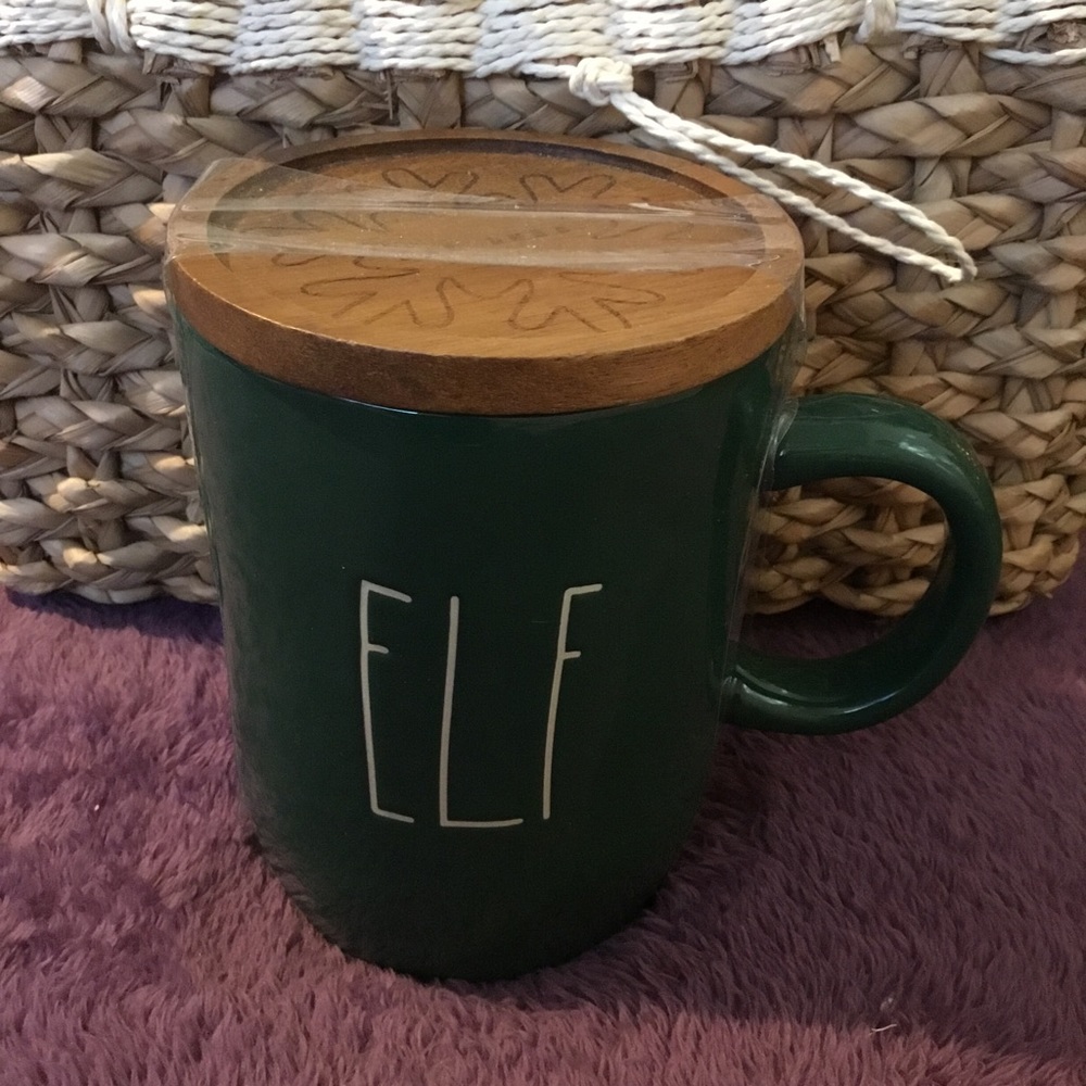 NEW Large Ray Dunn Solid  Green “Elf”  Mug With Top